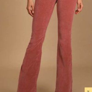 New w/ Tags Free People Pull-On Rusty Rose Corduroy Flare Pant
